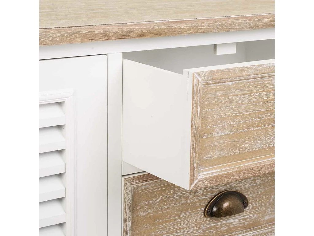 Credenza in legno bianco 124x40x80h