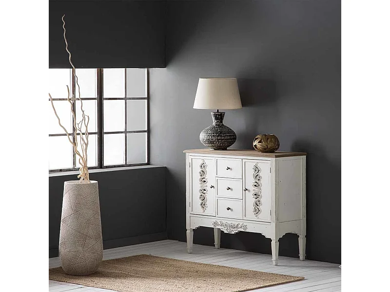 Buffet en bois blanc 100x40x86