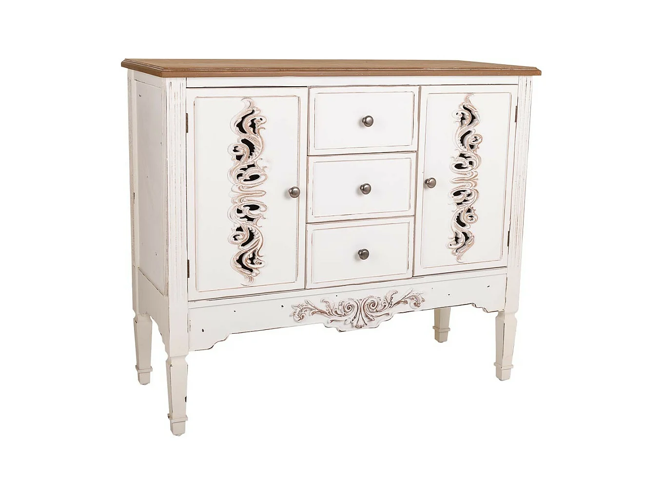 Aparador de madera blanco 100x40x86 cm