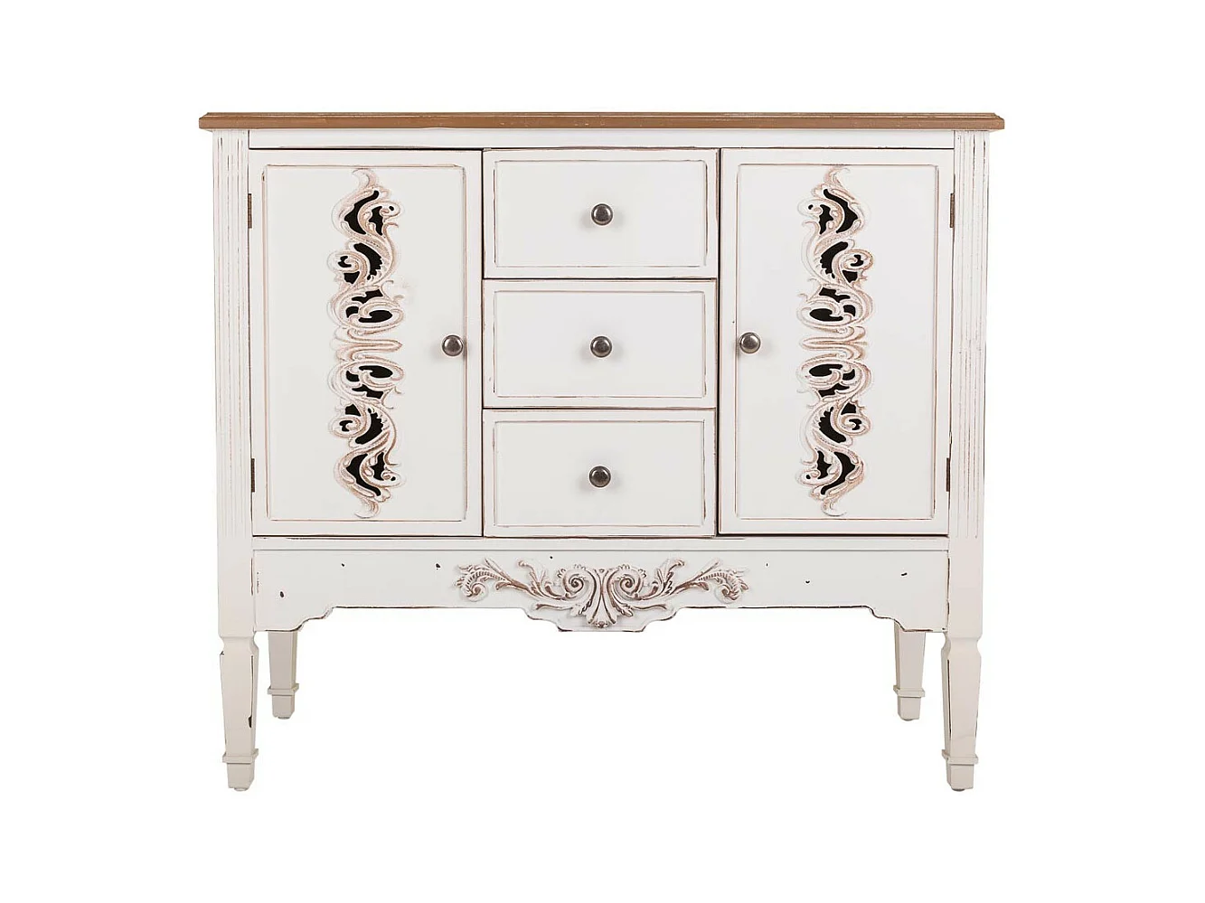 Aparador de madera blanco 100x40x86 cm