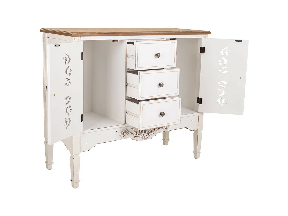 Aparador de madera blanco 100x40x86 cm