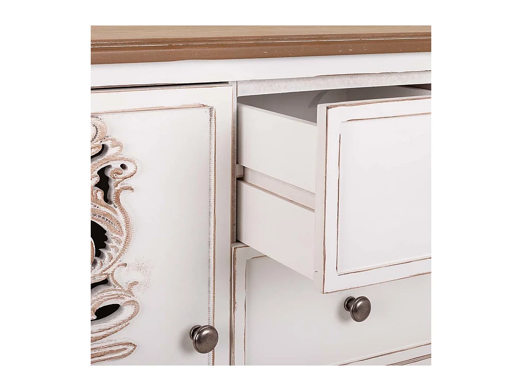 Aparador de madera blanco 100x40x86 cm