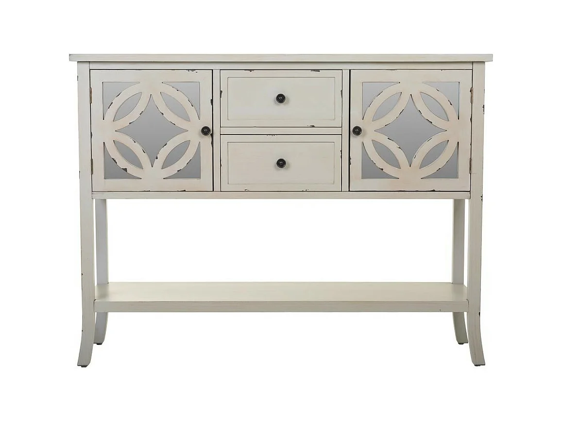 Buffet en bois blanc 121x37x91h