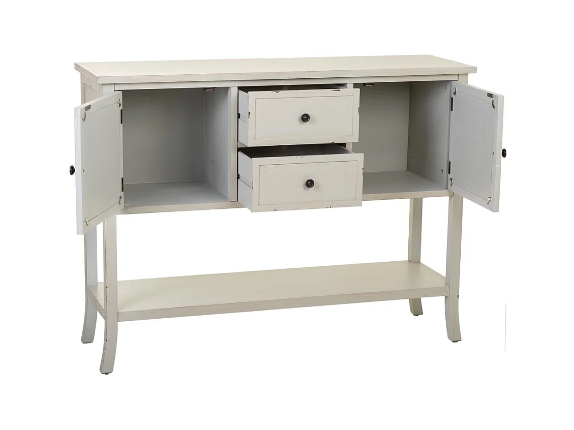 Buffet en bois blanc 121x37x91h
