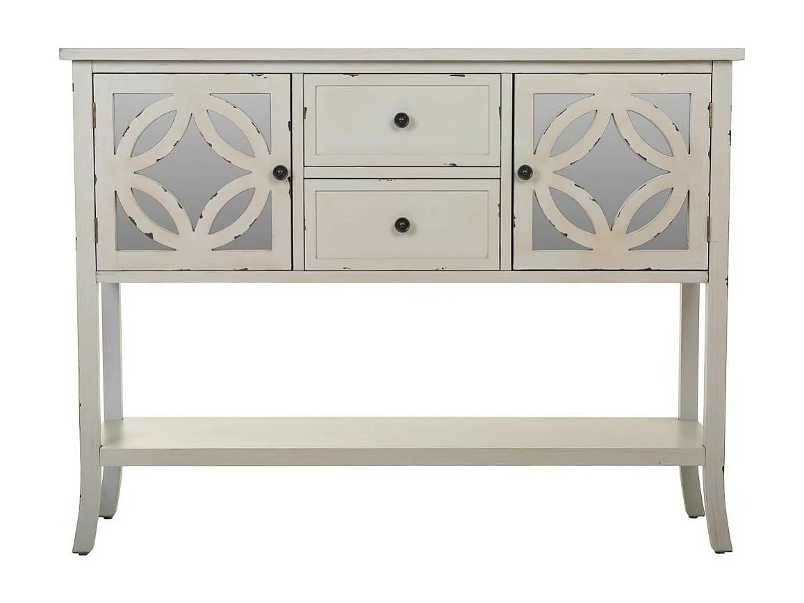 Credenza in legno bianco 121x37x91h