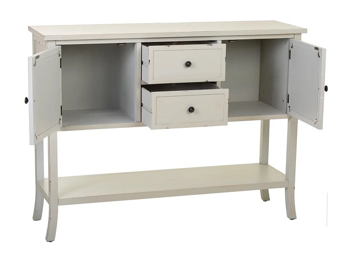 Credenza in legno bianco 121x37x91h