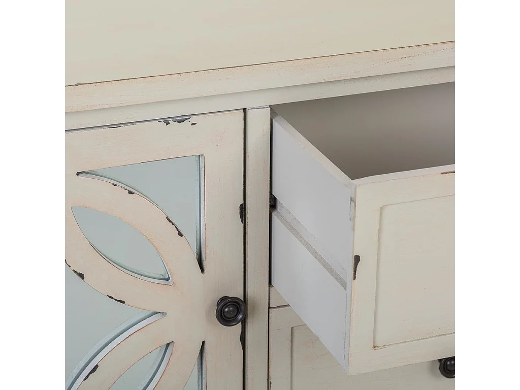 Credenza in legno bianco 121x37x91h