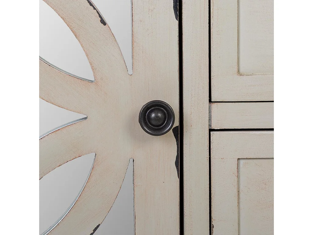 Credenza in legno bianco 121x37x91h