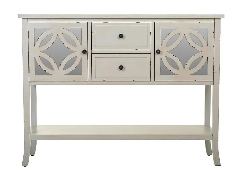 Credenza in legno bianco 121x37x91h