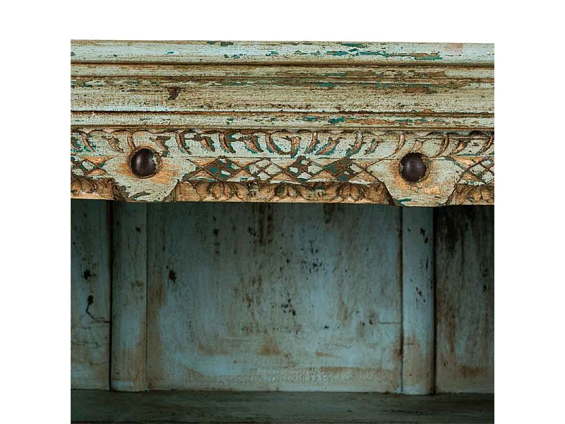 Aparador de madeira verde 165x45x76