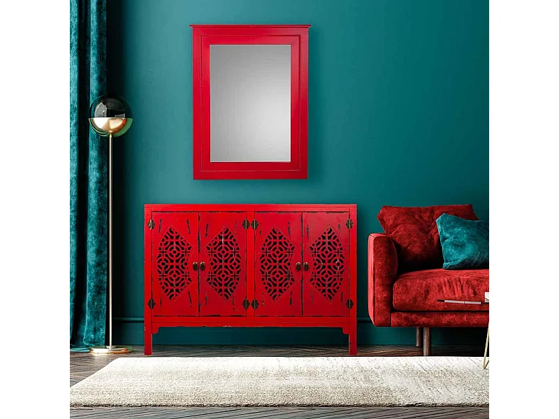 Credenza in legno rossa 120x40x86,5h