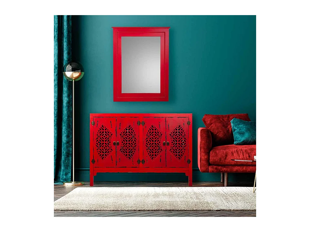 Buffet en bois rouge 120x40x86,5h