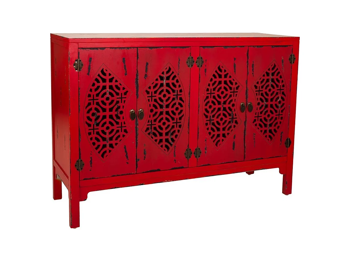 Buffet en bois rouge 120x40x86,5h