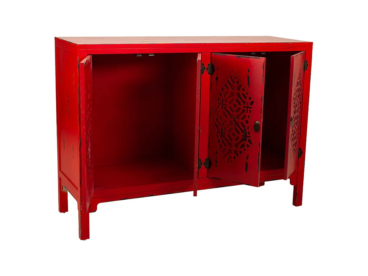 Buffet en bois rouge 120x40x86,5h
