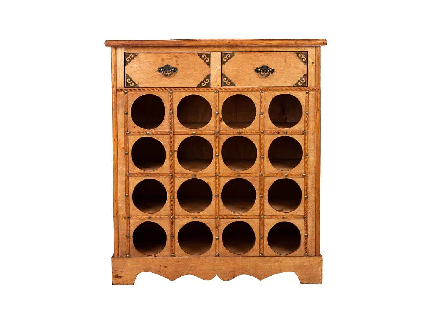 Armário para vinhos em madeira cor de mel 63x31x69,5