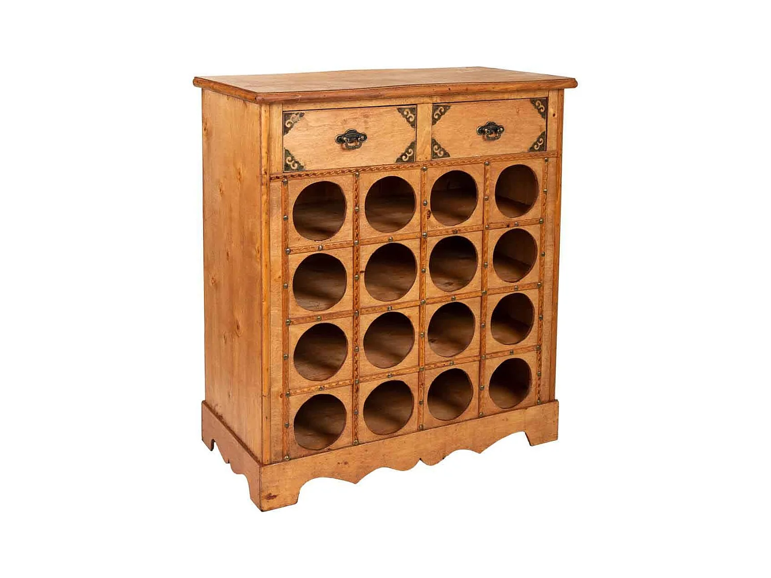 Armário para vinhos em madeira cor de mel 63x31x69,5