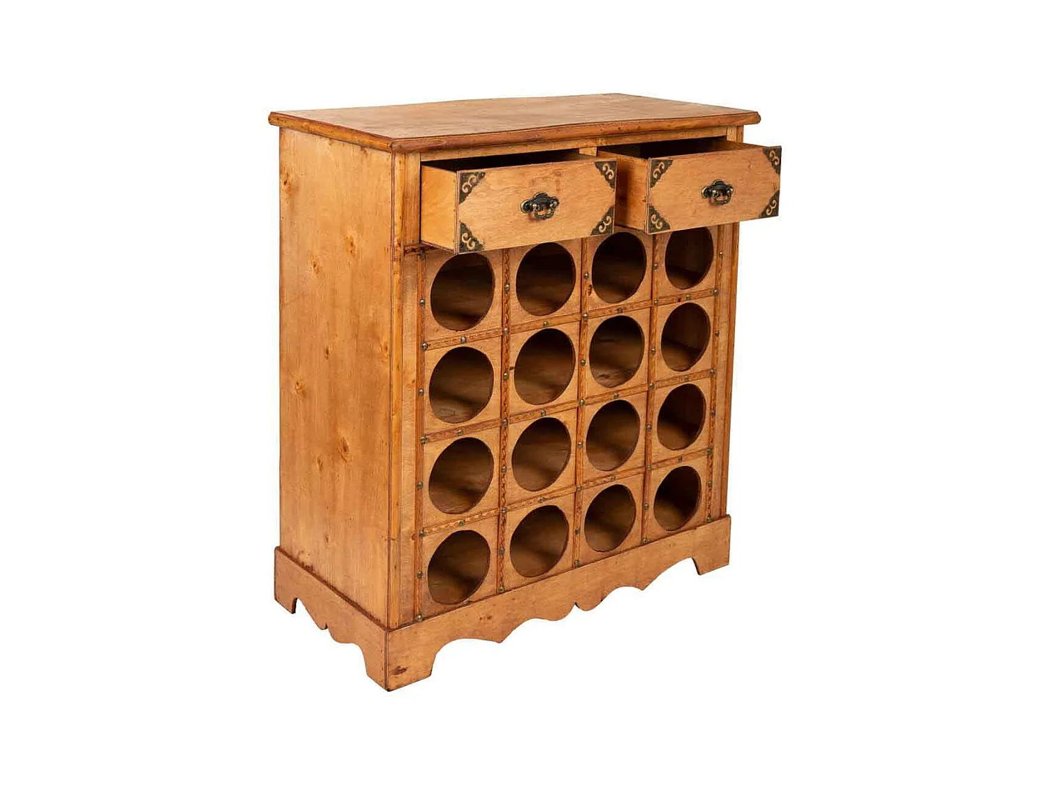Armário para vinhos em madeira cor de mel 63x31x69,5