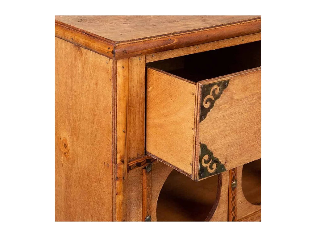 Armário para vinhos em madeira cor de mel 63x31x69,5