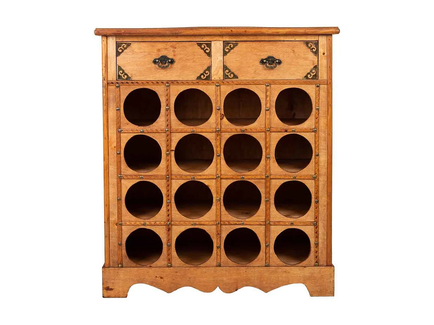 Armário para vinhos em madeira cor de mel 63x31x69,5