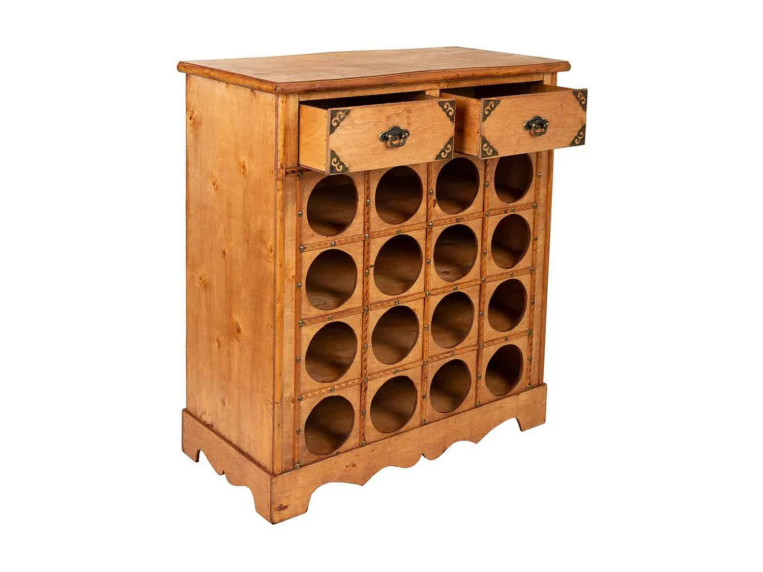 Armário para vinhos em madeira cor de mel 63x31x69,5
