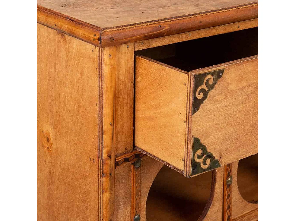 Armário para vinhos em madeira cor de mel 63x31x69,5