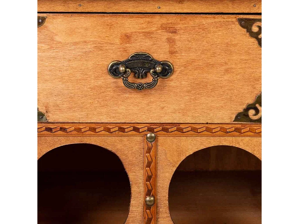 Armário para vinhos em madeira cor de mel 63x31x69,5