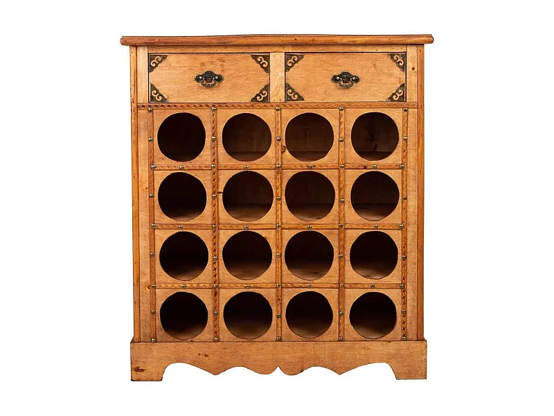 Armário para vinhos em madeira cor de mel 63x31x69,5