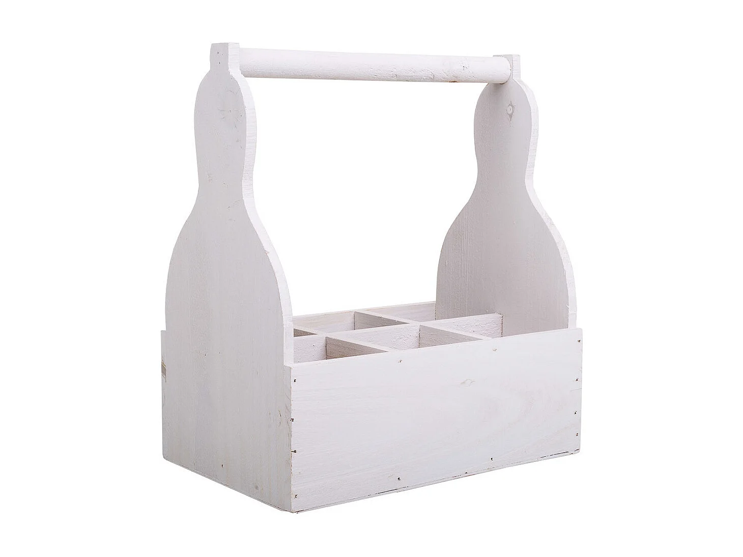 Weißer Blumentopfkorb aus Holz 26x17,5x10/30h cm