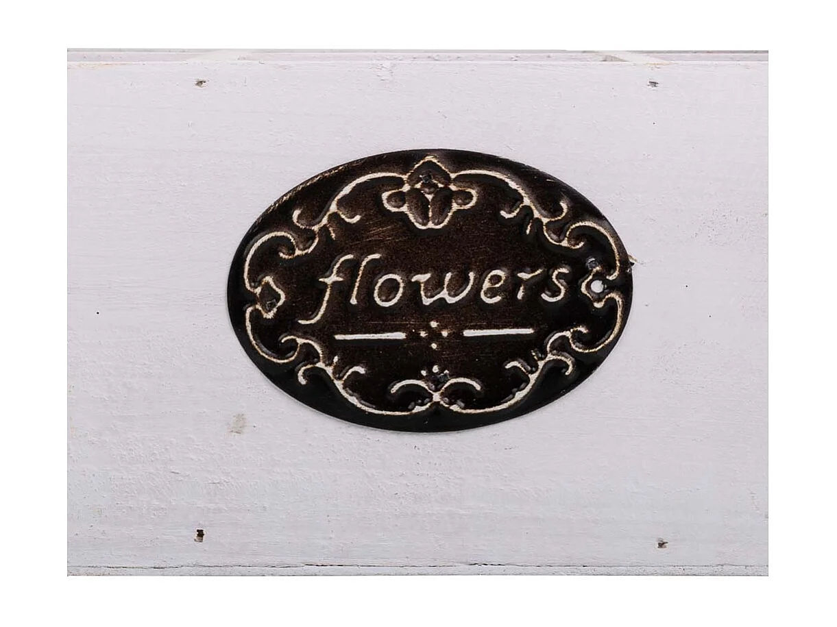 Weißer Blumentopfkorb aus Holz 26x17,5x10/30h cm