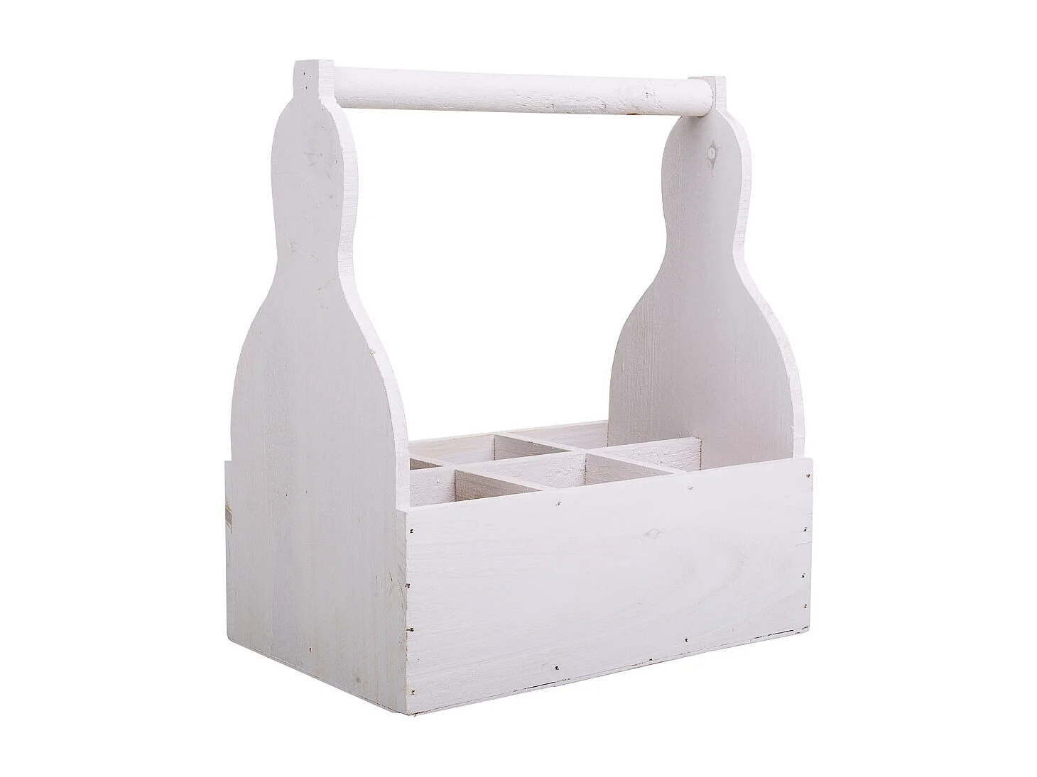 Weißer Blumentopfkorb aus Holz 26x17,5x10/30h cm