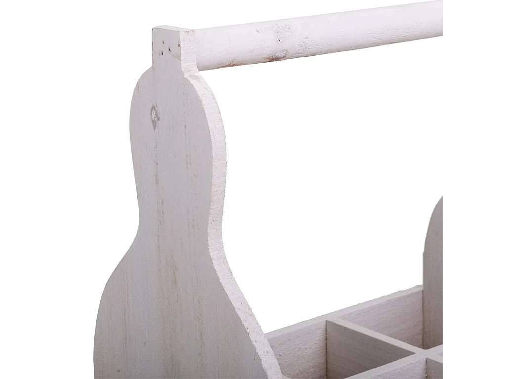 Weißer Blumentopfkorb aus Holz 26x17,5x10/30h cm