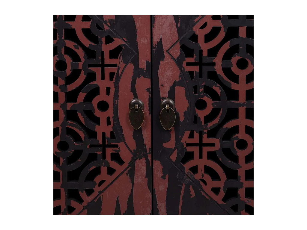 Aparador de madeira vermelho 136x36x106