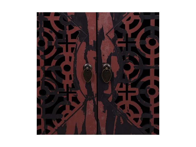 Aparador de madeira vermelho 136x36x106