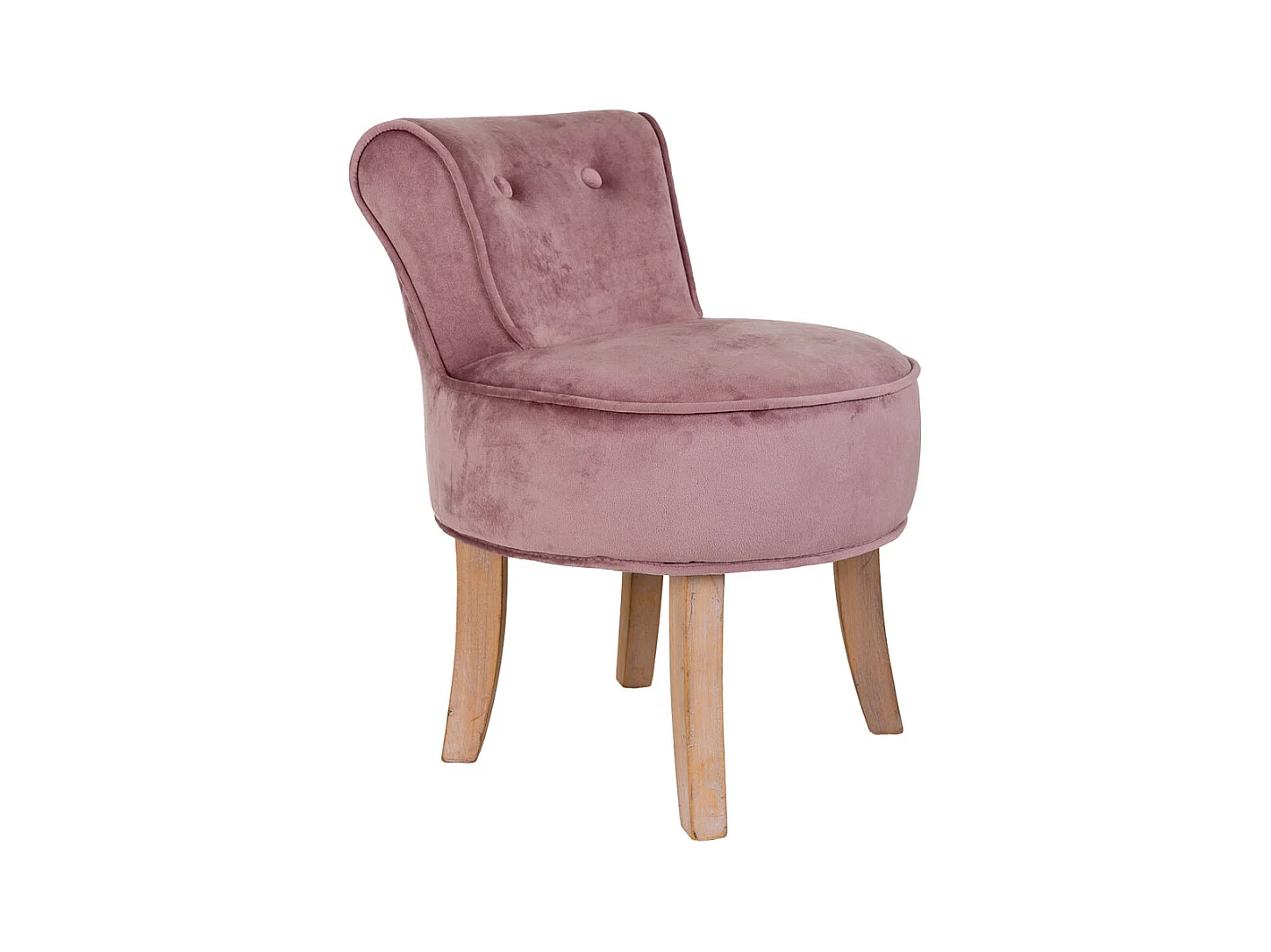 Rosa gepolsterte Holzbank 45x46x36/58h cm