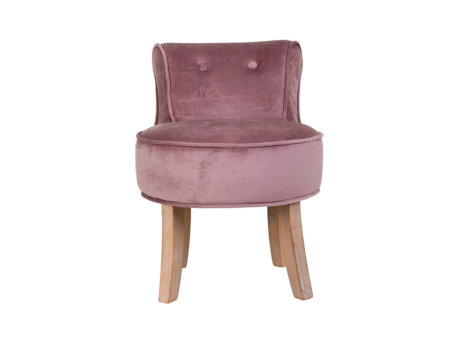 Rosa gepolsterte Holzbank 45x46x36/58h cm