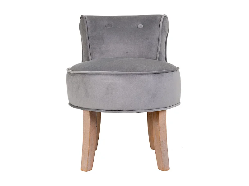 Grau gepolsterte Holzbank 45x46x36/58h cm