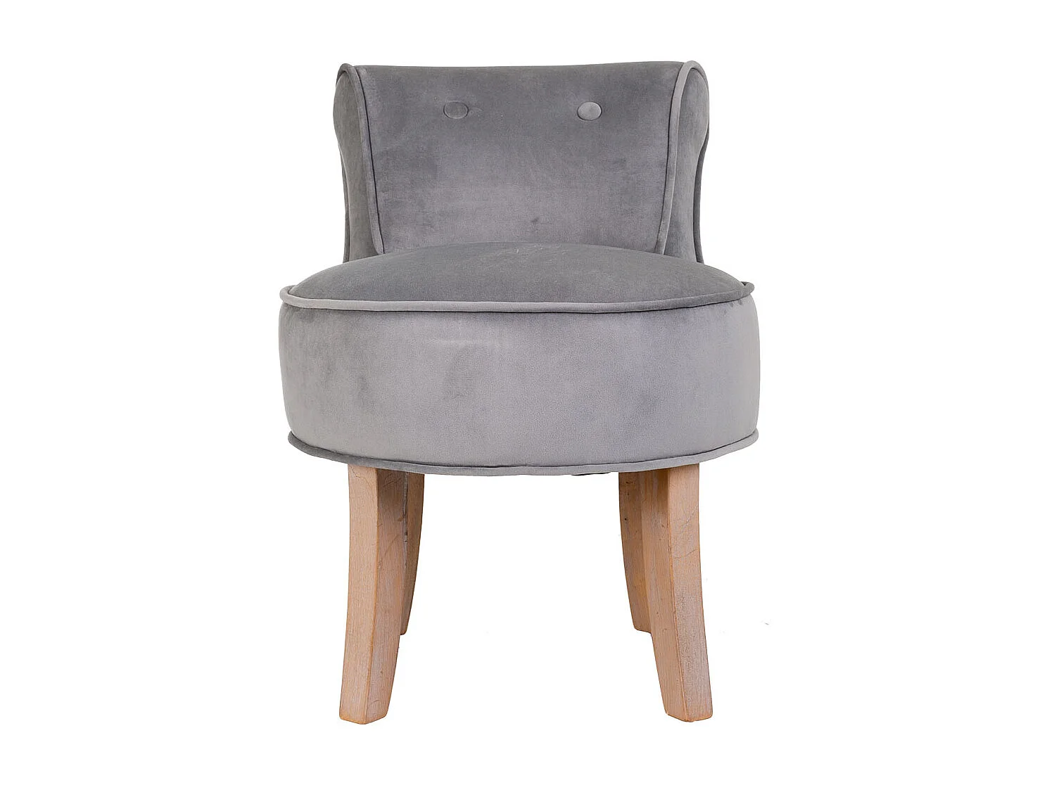 Banqueta de madera tapizada gris 45x46x36/58