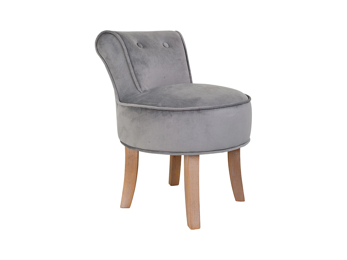 Banqueta de madera tapizada gris 45x46x36/58