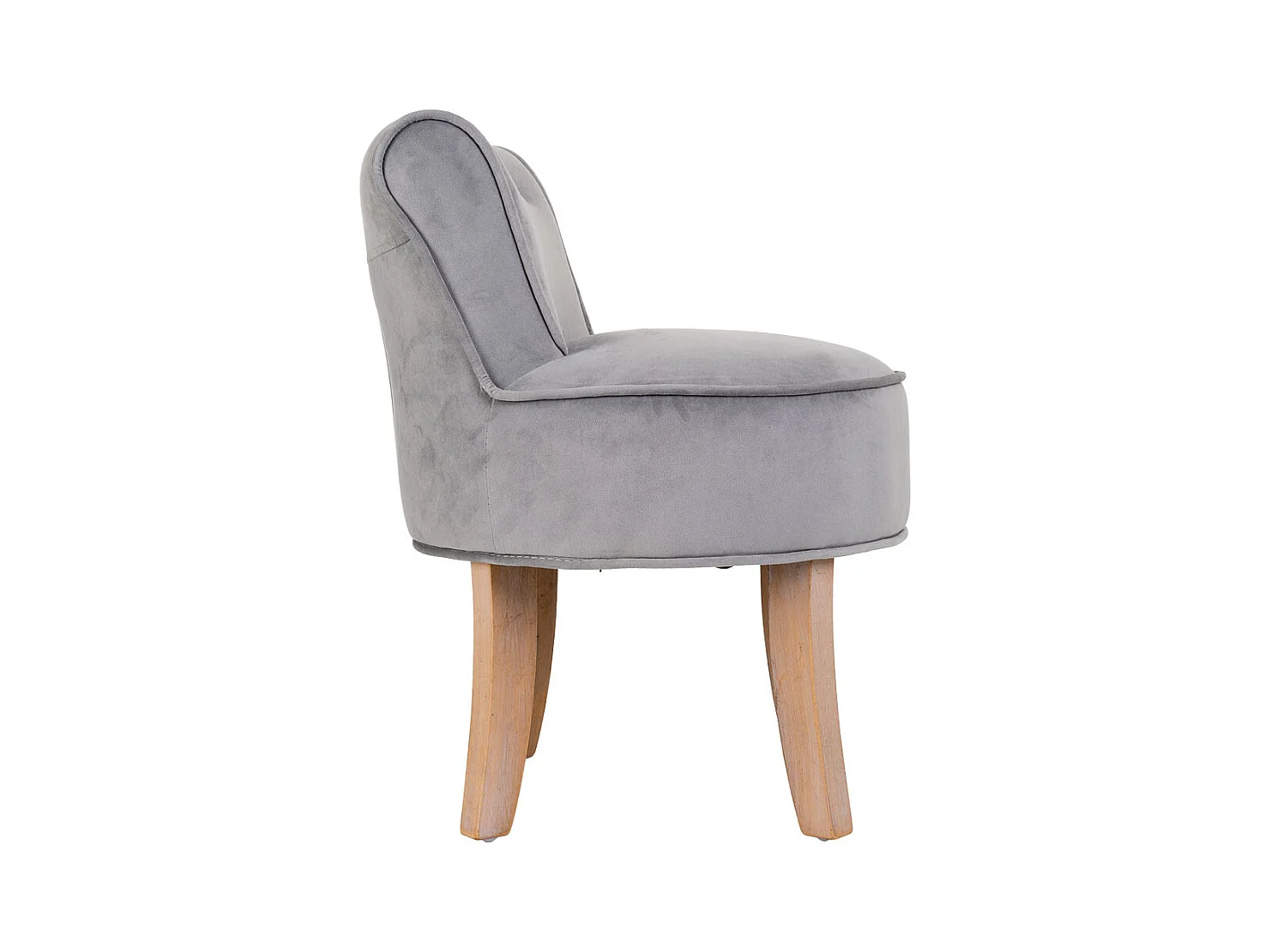 Banqueta de madera tapizada gris 45x46x36/58