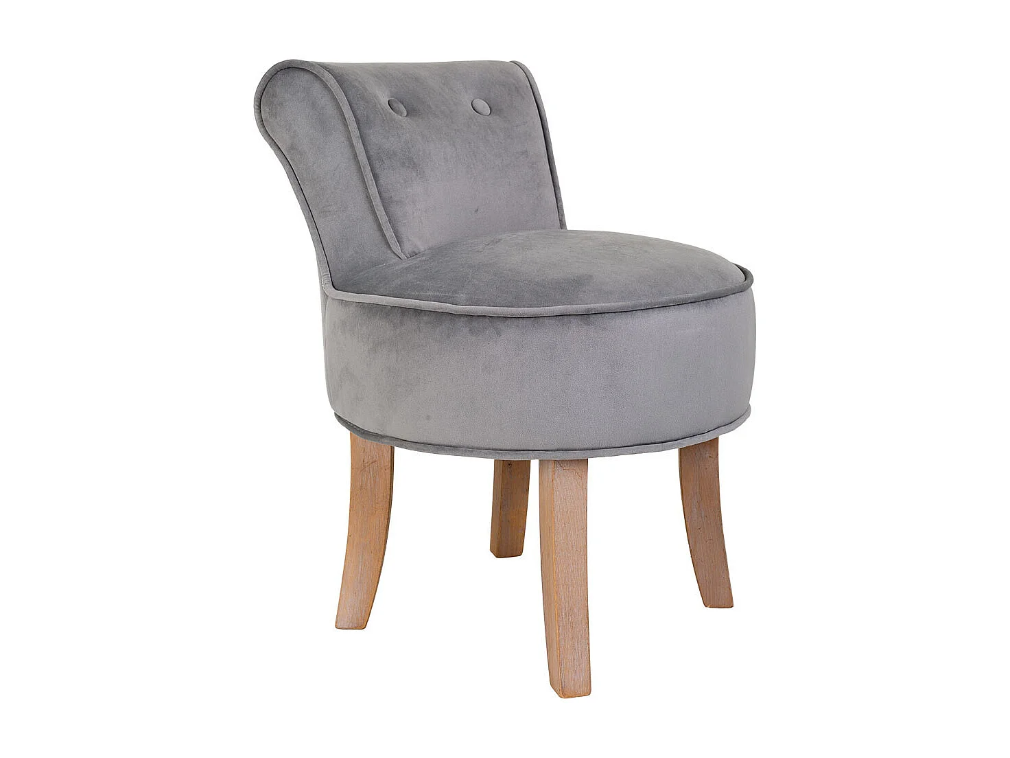 Sgabello imbottita in legno grigio 45x46x36/58h