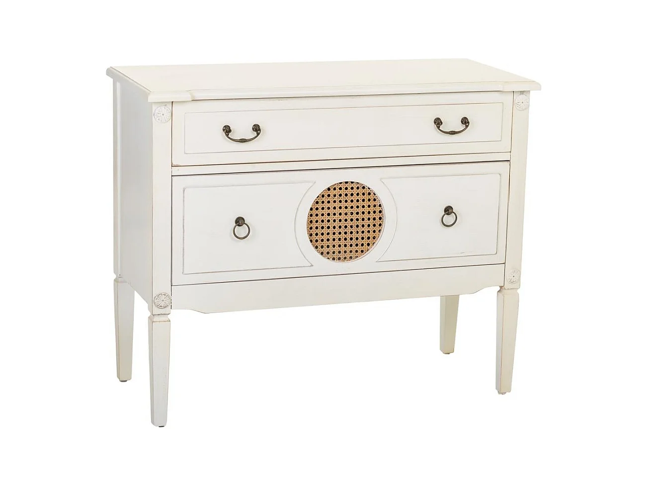 Weiße Kommode aus Holz, 88x38x72h cm