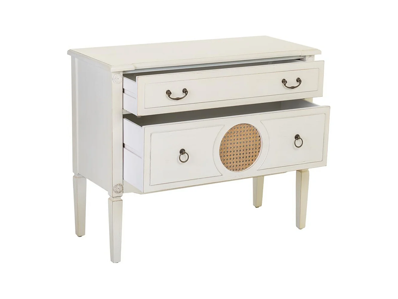 Weiße Kommode aus Holz, 88x38x72h cm