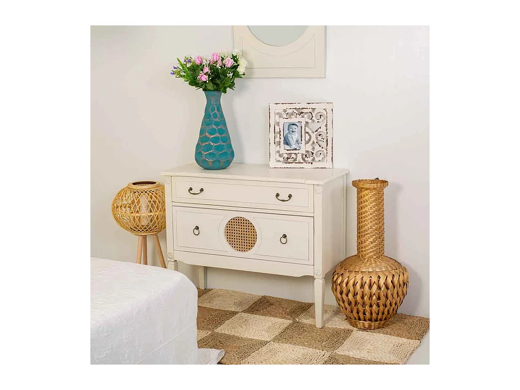 Commode en bois blanc 88x38x72h