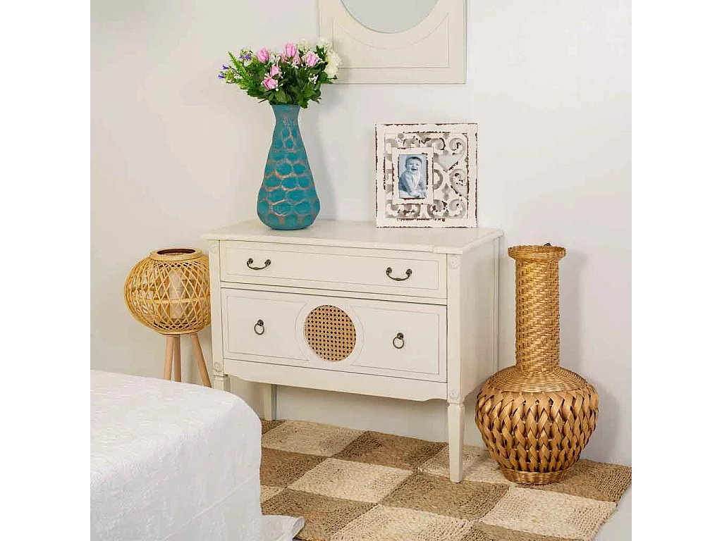 Cassettiera in legno bianco 88x38x72h