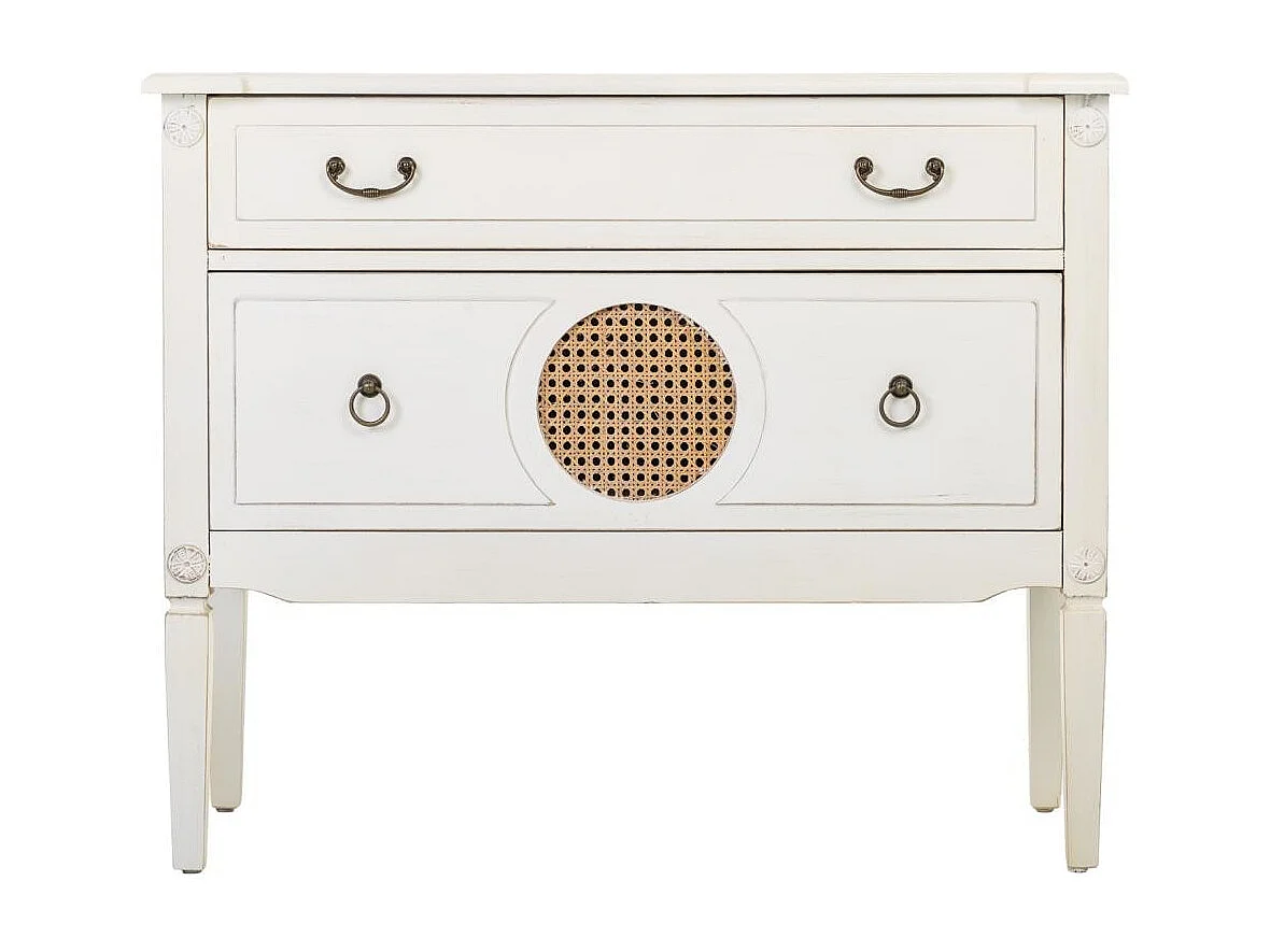 Cassettiera in legno bianco 88x38x72h