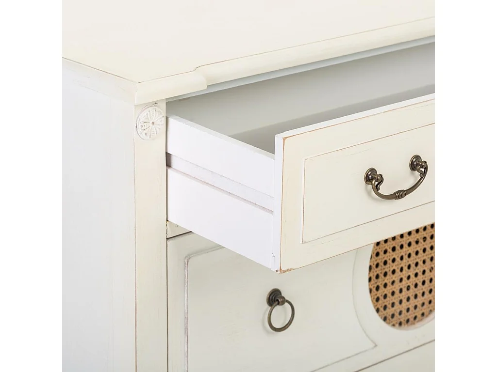 Cassettiera in legno bianco 88x38x72h