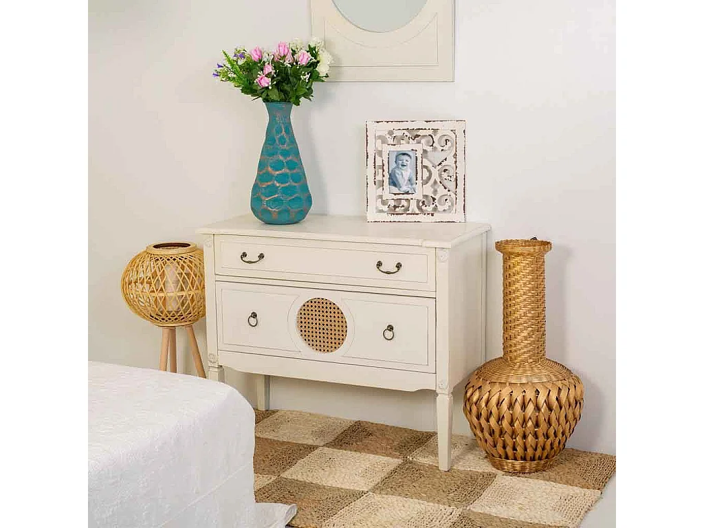 Cassettiera in legno bianco 88x38x72h