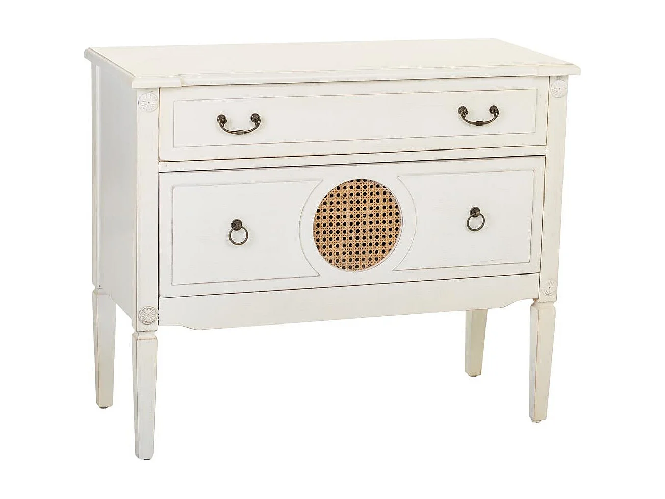 Cassettiera in legno bianco 88x38x72h