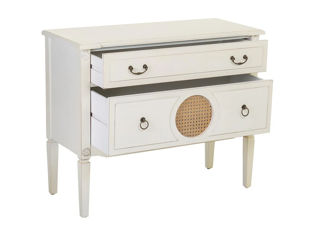 Cassettiera in legno bianco 88x38x72h