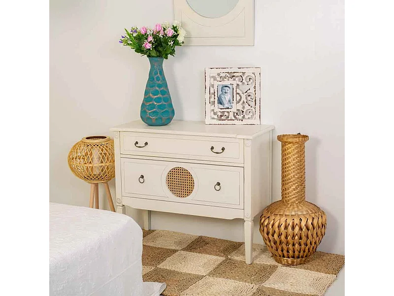 Cassettiera in legno bianco 88x38x72h